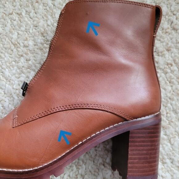 Madewell The Alyce Zip-Front Lugsole Boot in Dried Maple Caramel Brown -Size 7.5 - Picture 15 of 15